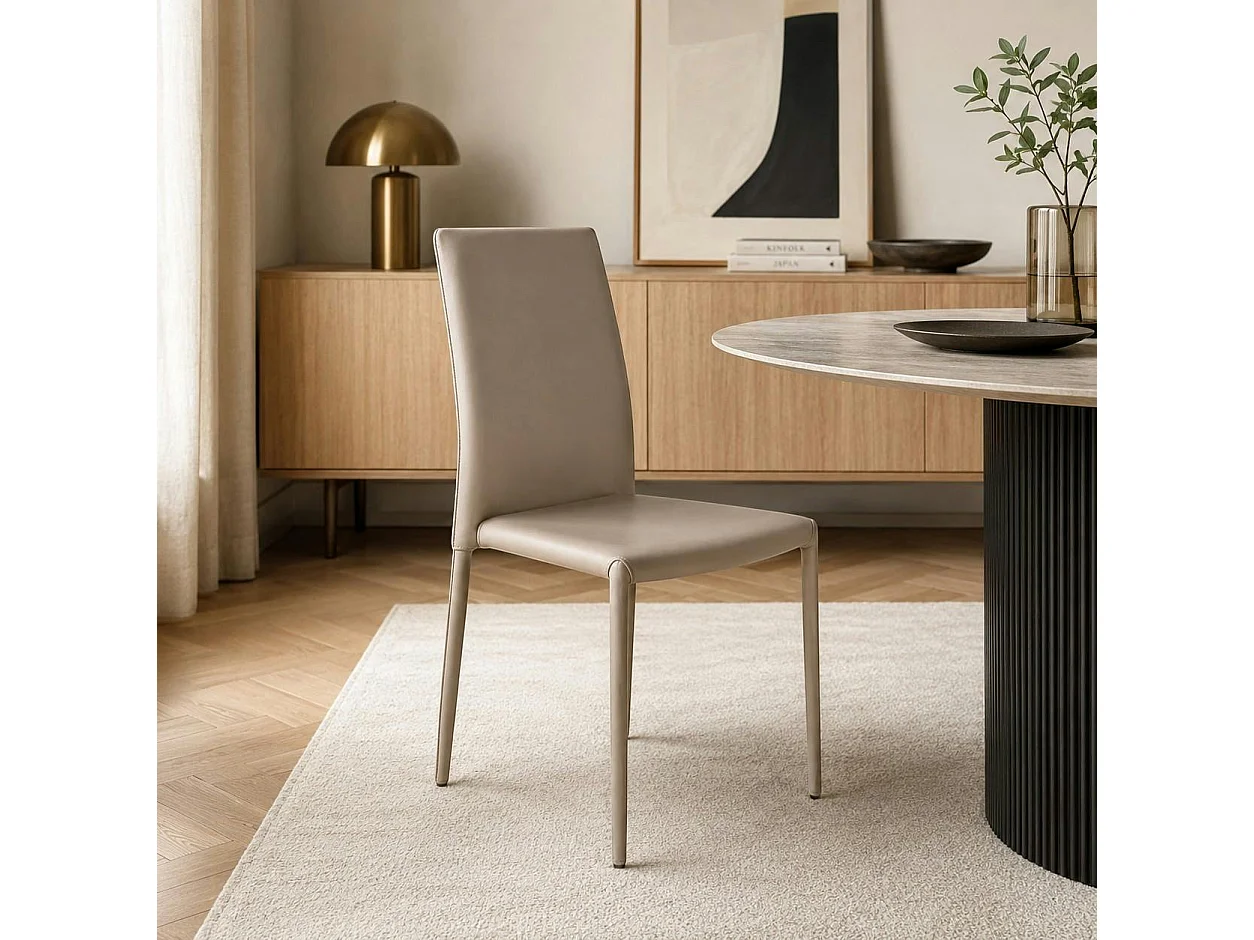 Chaise de salle à manger taupe moderne (lot de 2) LORA