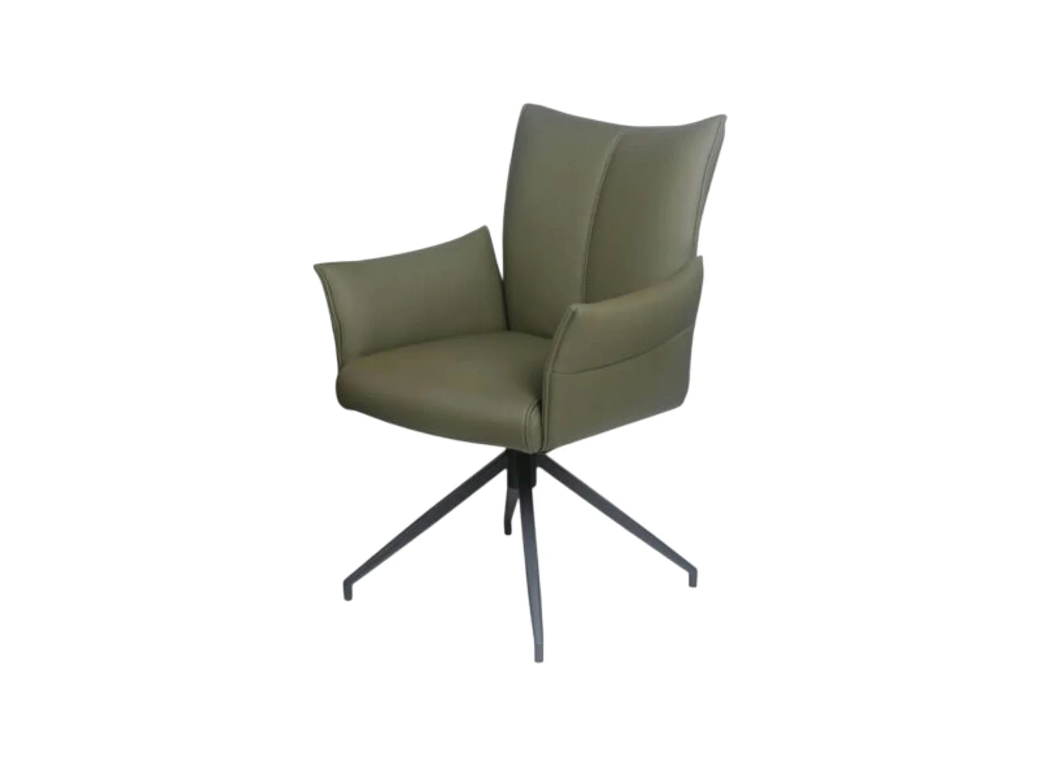 Fauteuil de table pivotant cuir vert (lot de 2) LOMBARDIE