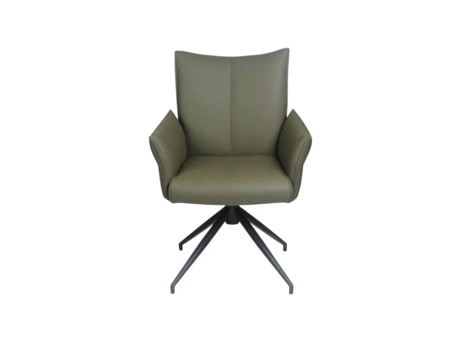 Fauteuil de table pivotant cuir vert (lot de 2) LOMBARDIE