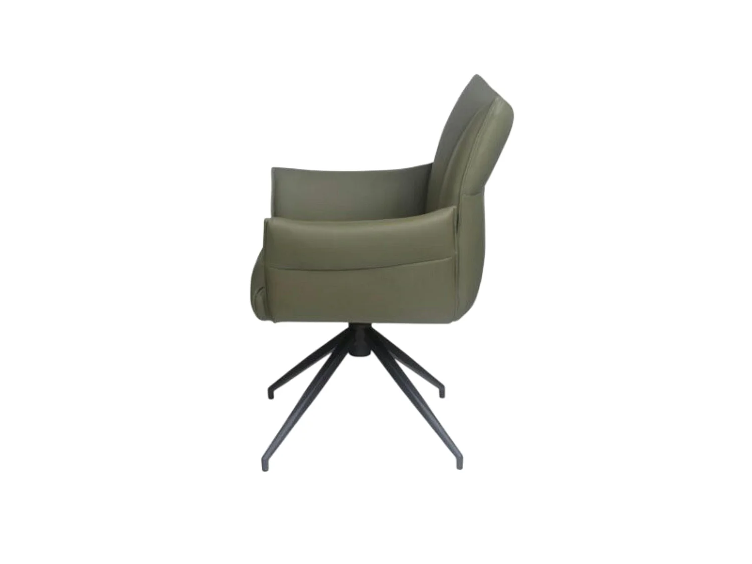 Fauteuil de table pivotant cuir vert (lot de 2) LOMBARDIE