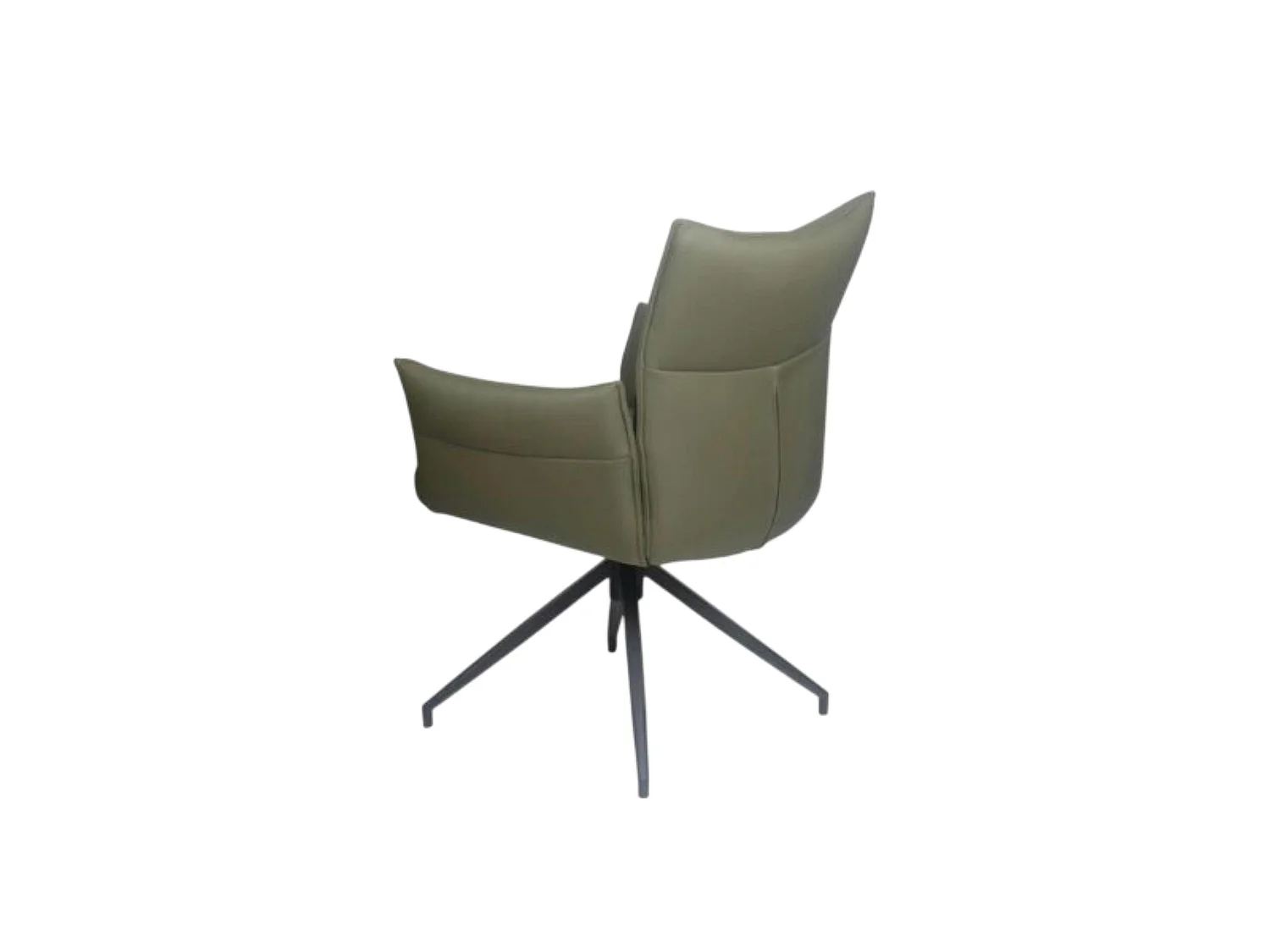 Fauteuil de table pivotant cuir vert (lot de 2) LOMBARDIE