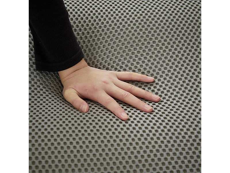224cm Divano modulare 2 posti in tessuto 3D a maglia, profondità seduta 68cm, Grigio