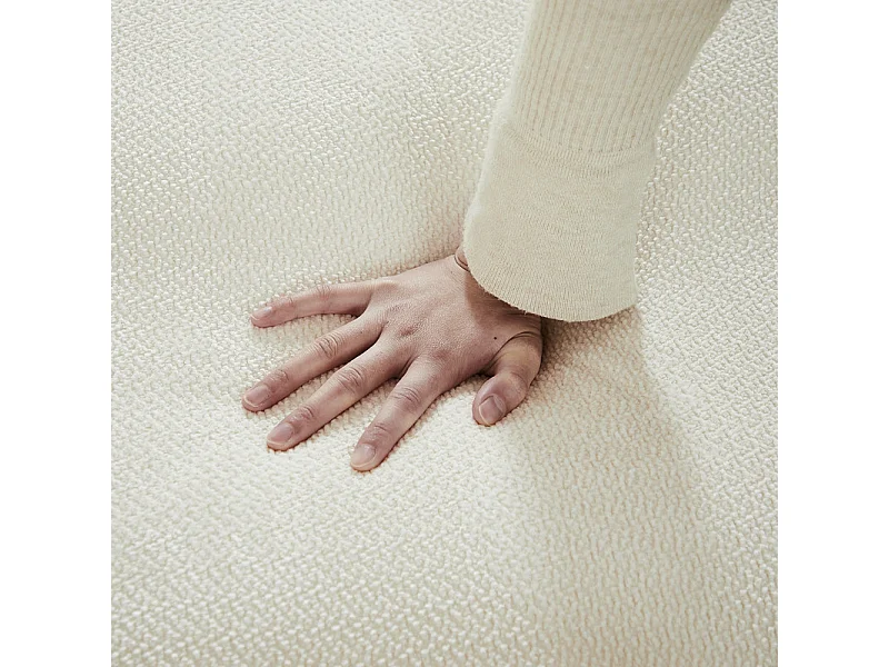 Divano modulare 2 posti in tessuto ciniglia, profondità seduta 68cm, 224×104×66cm, Beige