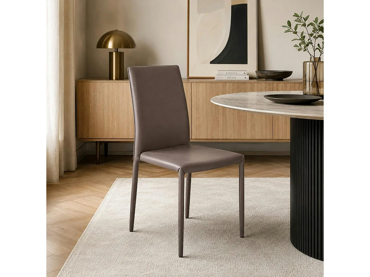 Chaise de salle à manger marron moderne (lot de 2) LORA