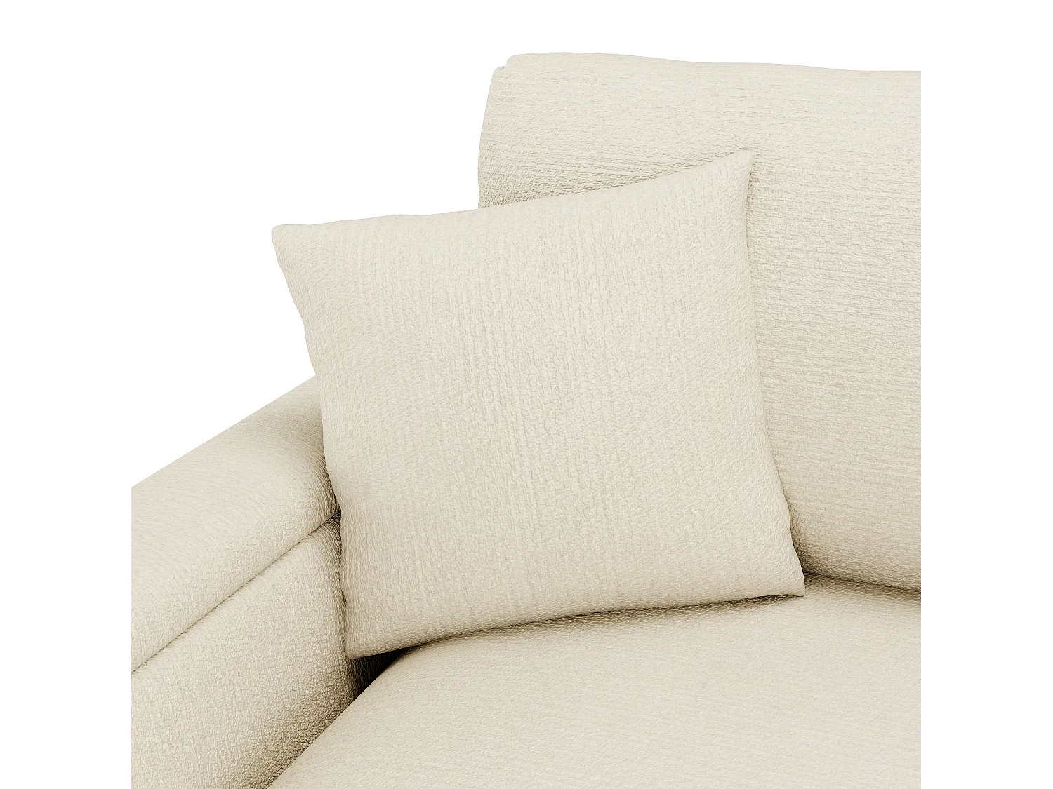 Canapé 3 places moderne en velours de chenille, avec coussins, table pliante, ports USB, porte-gobelets et rangement intégré,Beige