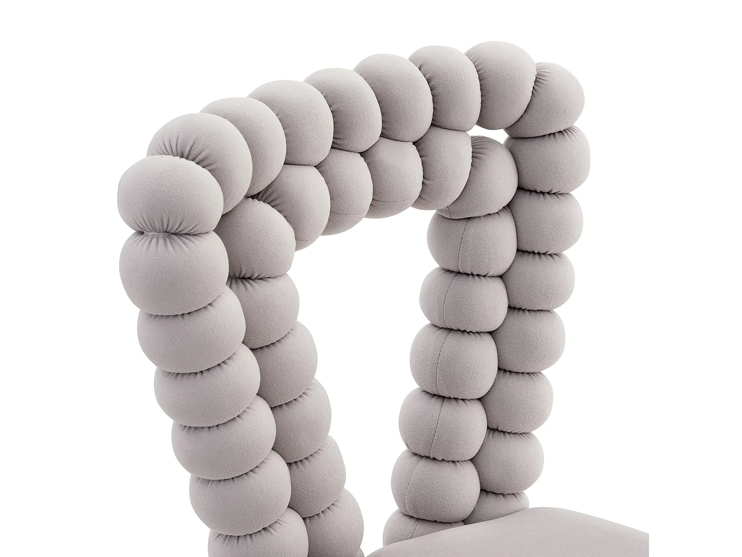 Perle Cœur, Lot de 2 Chaises Salle à Manger en Velours, Chaise Design avec Dossier Évidé en Cœur Formé de Billes Sphériques, Pieds Métal Noir ou Doré