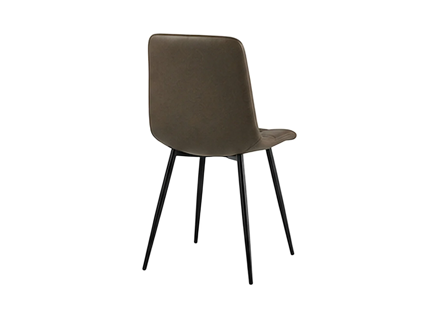 Chaise marron motif damier pieds bronze (x2) LORA