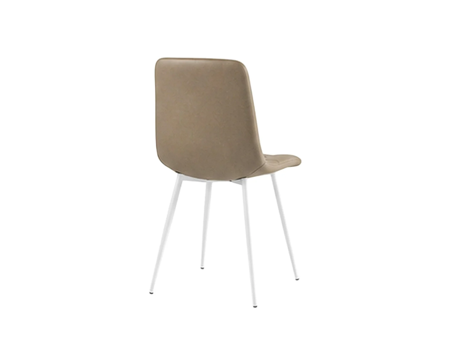 Chaise taupe motif damier pieds blancs (x2) LORA