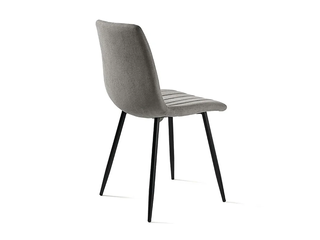 Chaise tissu gris clair à coutures verticales (x2) LORA