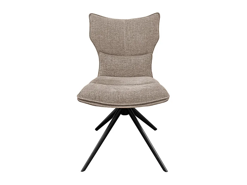 Lot 2 chaises rotatives 360° tissu taupe rembourrage ergonomique - PHIL