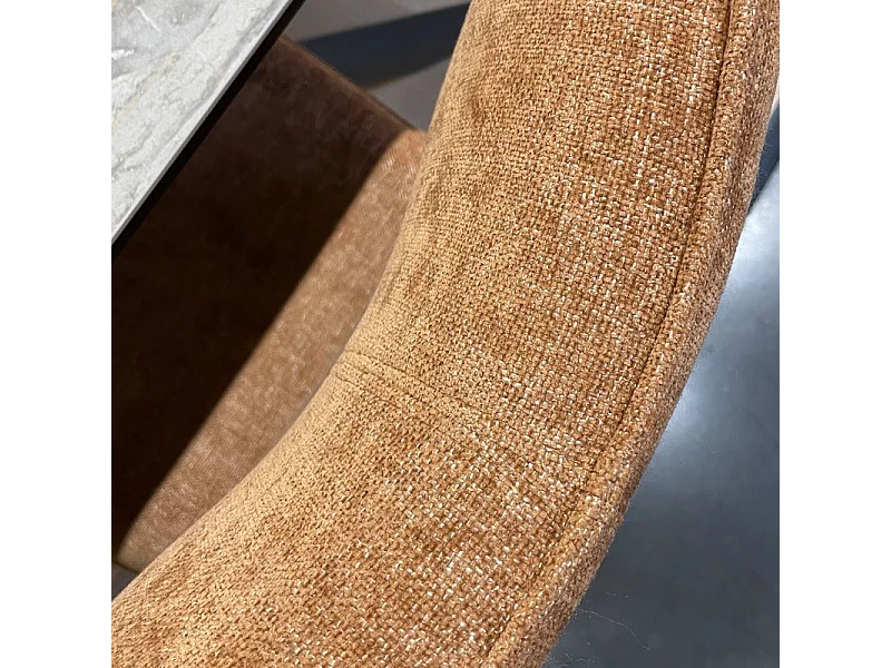 Lot 2 chaises rotatives 360° tissu terracotta rembourrage ergonomique - PHIL