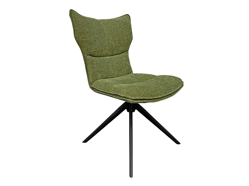 Chaise rotative 360° en tissu vert rembourrage ergonomique - PHIL