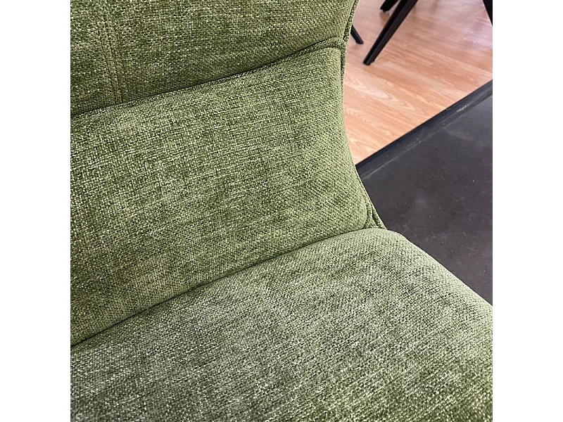 Chaise rotative 360° en tissu vert rembourrage ergonomique - PHIL