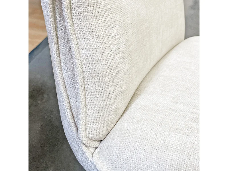 Chaise rotative 360° en tissu beige rembourrage ergonomique - PHIL