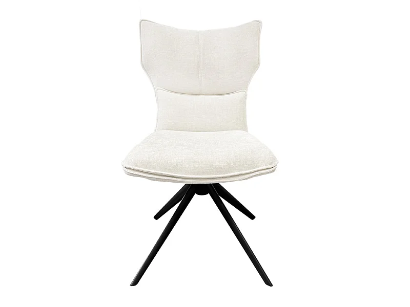 Chaise rotative 360° en tissu beige rembourrage ergonomique - PHIL