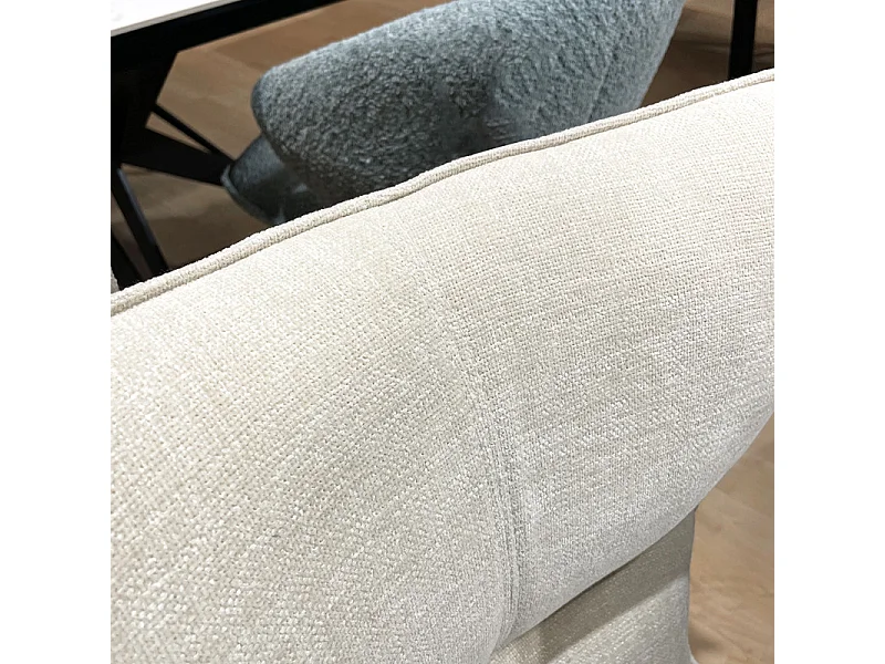 Chaise rotative 360° en tissu beige rembourrage ergonomique - PHIL