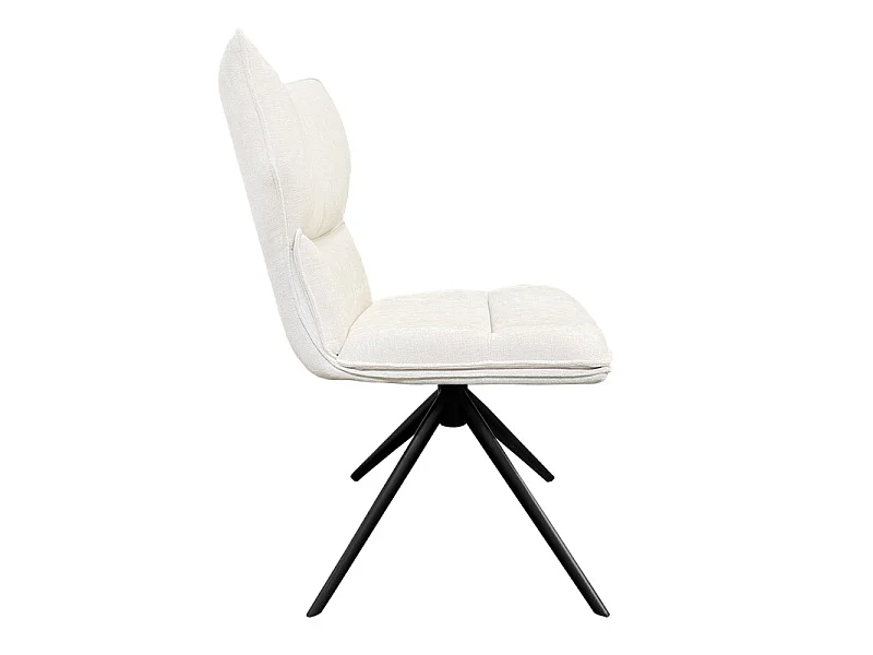 Chaise rotative 360° en tissu beige rembourrage ergonomique - PHIL