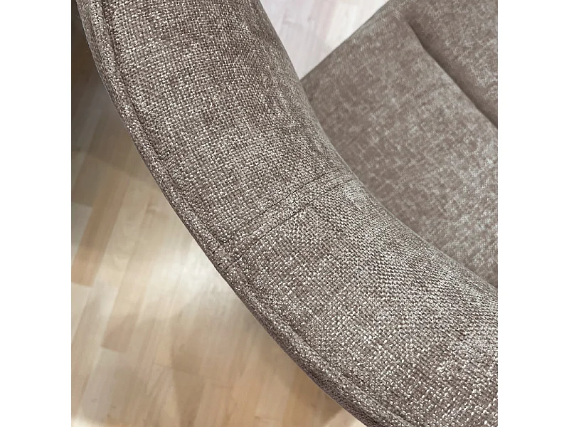 Chaise rotative 360° en tissu taupe rembourrage ergonomique - PHIL