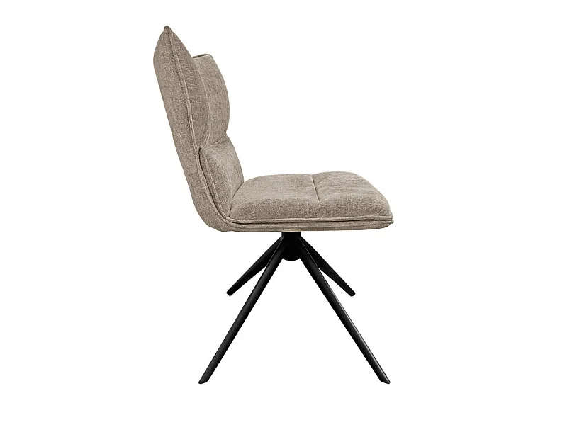Chaise rotative 360° en tissu taupe rembourrage ergonomique - PHIL