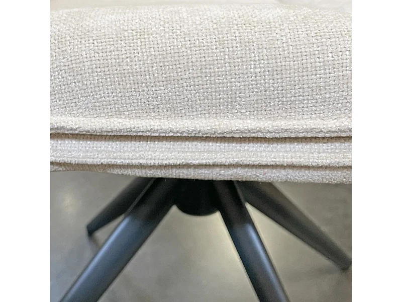 Lot 2 chaises rotatives 360° tissu beige rembourrage ergonomique - PHIL