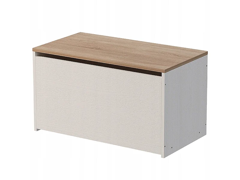 Cassapanca bianca con chiusura per riporre giocattoli, coperte e biancheria da letto in stile loft