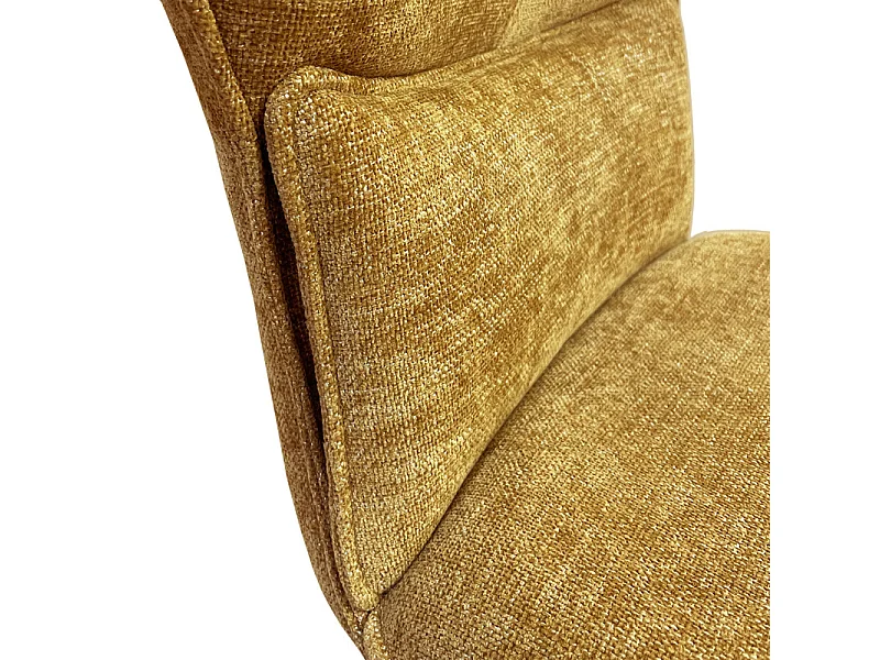 Chaise rotative 360° en tissu jaune rembourrage ergonomique - PHIL