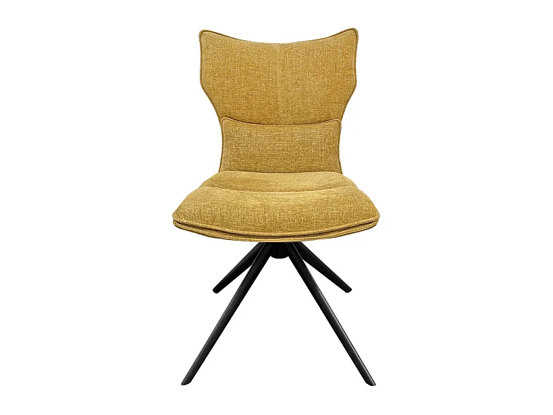 Chaise rotative 360° en tissu jaune rembourrage ergonomique - PHIL
