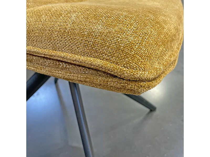 Chaise rotative 360° en tissu jaune rembourrage ergonomique - PHIL