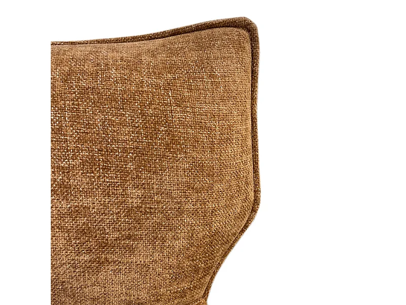 Chaise rotative 360° en tissu terracotta rembourrage ergonomique - PHIL