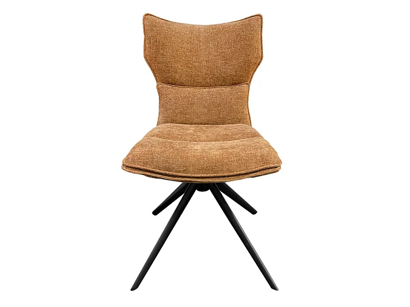 Chaise rotative 360° en tissu terracotta rembourrage ergonomique - PHIL