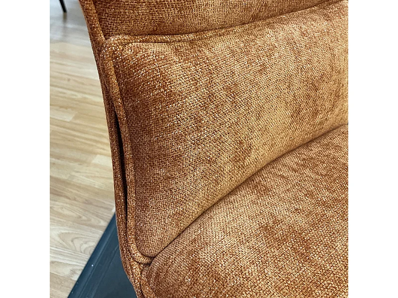 Chaise rotative 360° en tissu terracotta rembourrage ergonomique - PHIL
