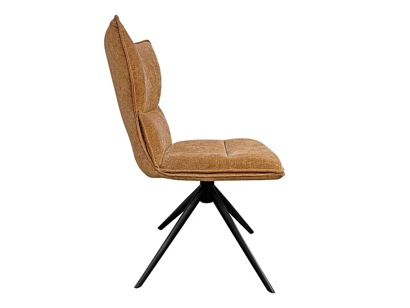 Chaise rotative 360° en tissu terracotta rembourrage ergonomique - PHIL