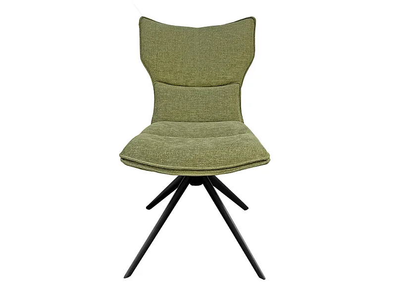 Lot 2 chaises rotatives 360° tissu vert rembourrage ergonomique - PHIL