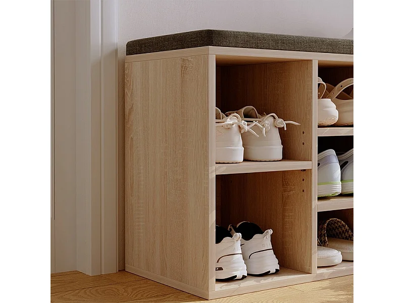 Schuhschrank mit Sitzbank, modern, Eiche Sonoma, Loft-Stil, 104 cm