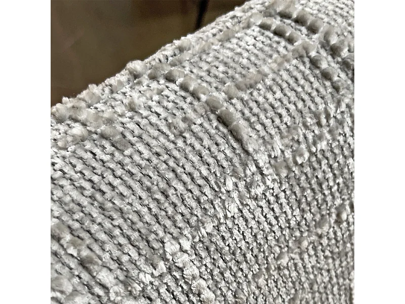 Fauteuil pivotant 360° en tissu texturé gris et socle métal – AUGUSTE