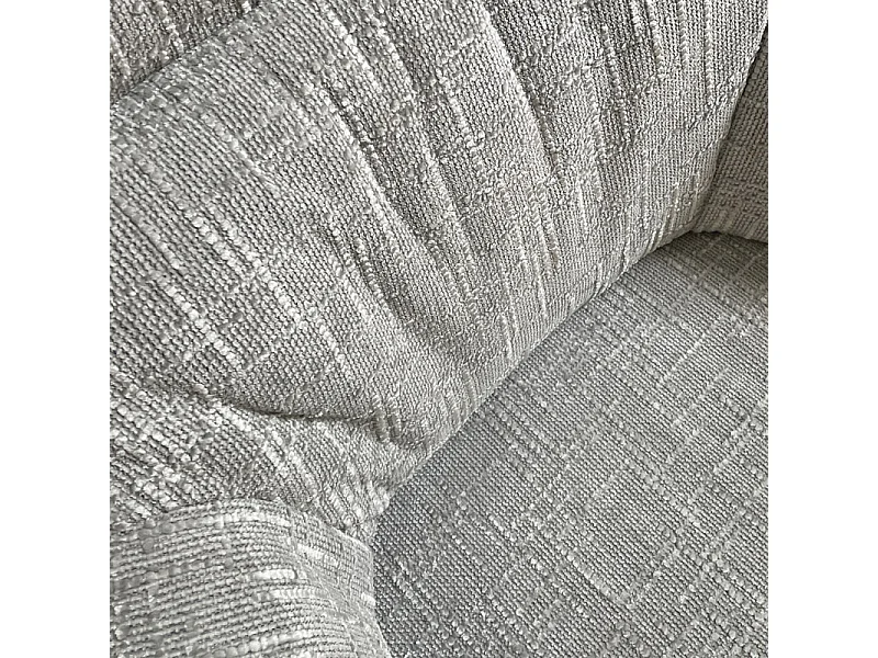 Fauteuil pivotant 360° en tissu texturé gris et socle métal – AUGUSTE