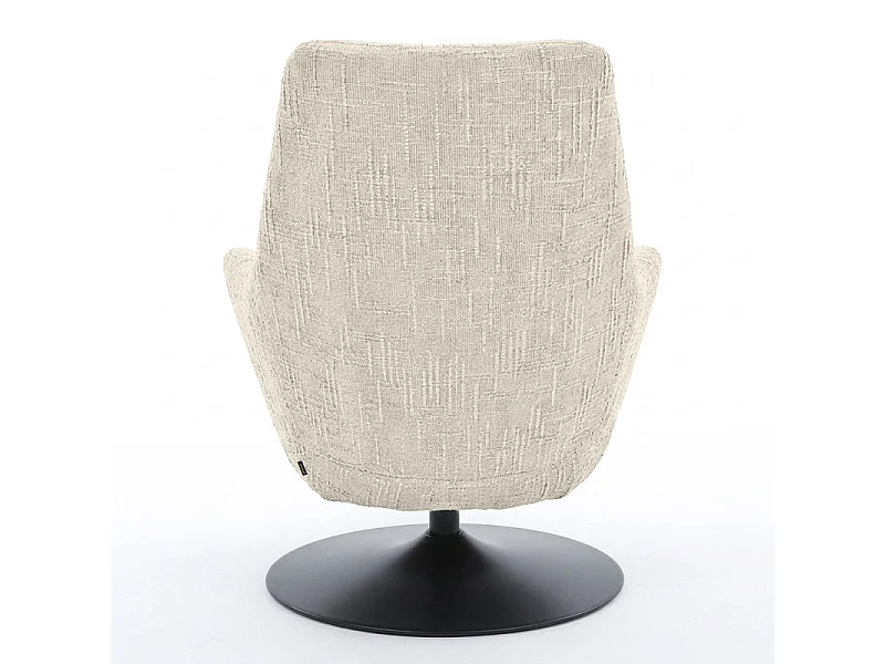 Fauteuil pivotant 360° tissu texturé beige socle métal – AUGUSTE