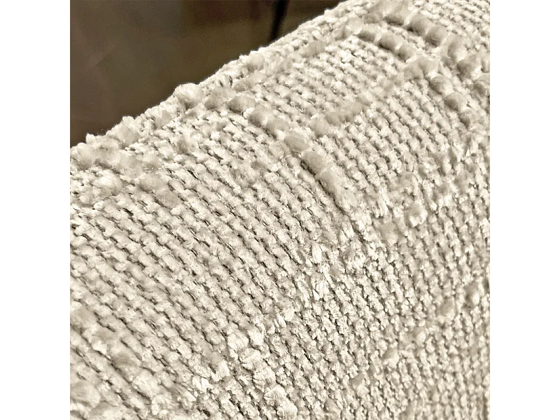 Fauteuil pivotant 360° tissu texturé beige socle métal – AUGUSTE