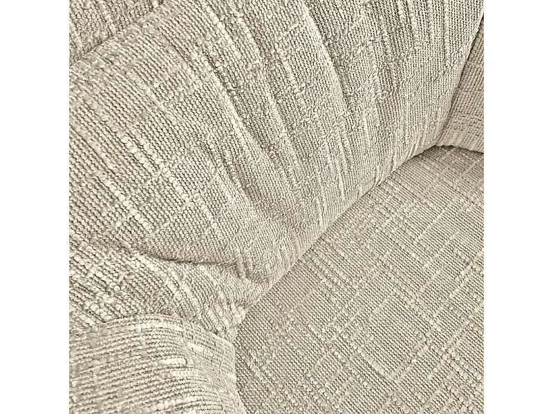 Fauteuil pivotant 360° tissu texturé beige socle métal – AUGUSTE