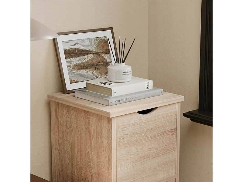 Armoire à tiroirs en chêne rustique, commode étroite et spacieuse de style loft