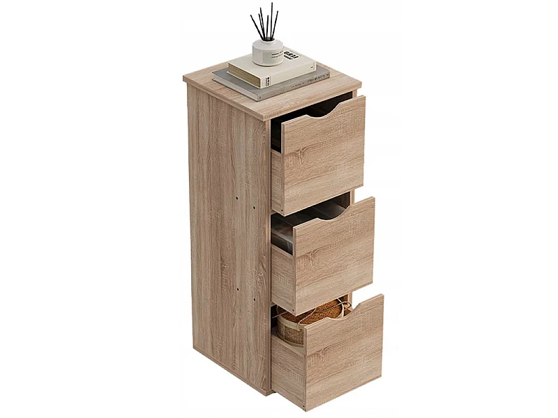 Armoire à tiroirs en chêne rustique, commode étroite et spacieuse de style loft