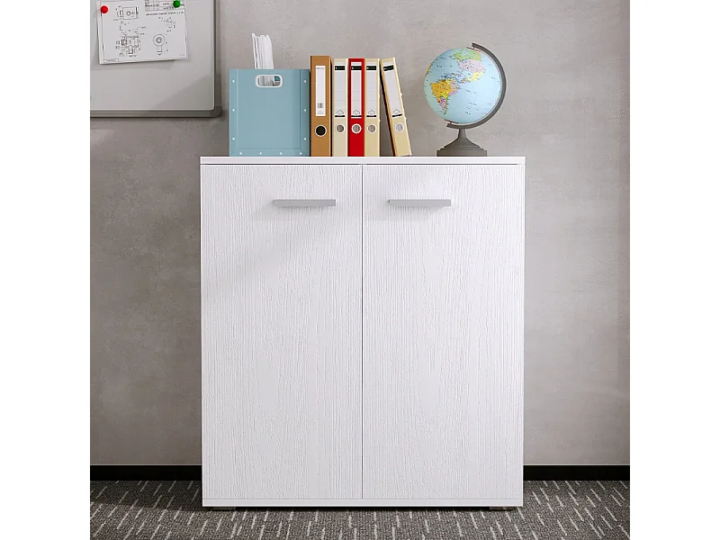 Commode, meuble de rangement, étagère blanche à tiroirs pour chambre à coucher ou salon, style loft moderne, 90 cm