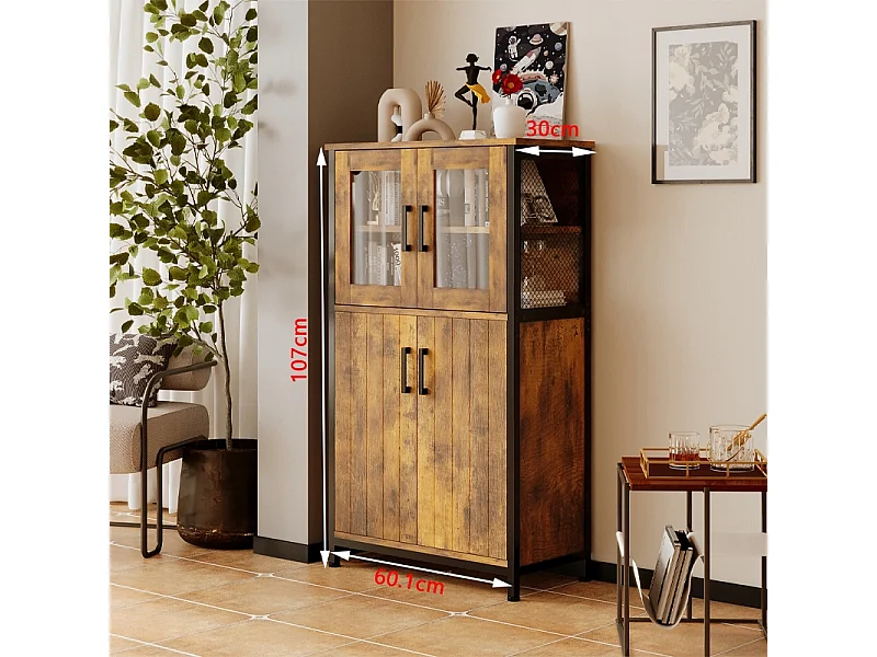 Commode rustique, buffet rétro vintage de style loft pour la salle à manger, le salon ou la cuisine