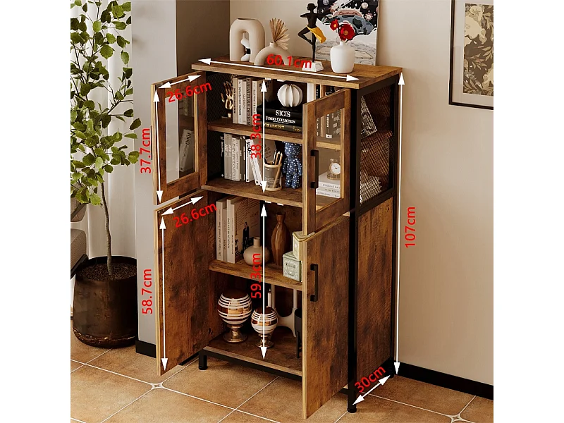 Commode rustique, buffet rétro vintage de style loft pour la salle à manger, le salon ou la cuisine