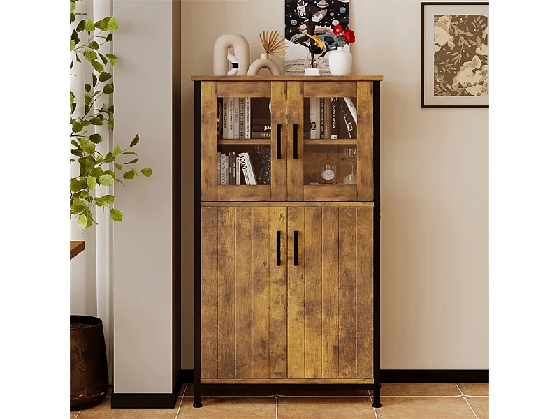 Commode rustique, buffet rétro vintage de style loft pour la salle à manger, le salon ou la cuisine