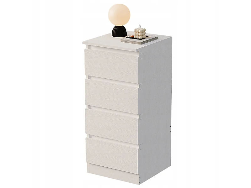 Commode, meuble de rangement, étagère blanche à tiroirs pour chambre à coucher ou salon, style loft moderne, 90 cm