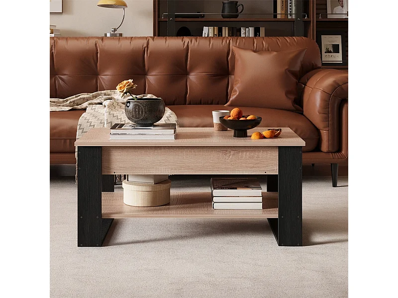Ława stolik drewniany kawowy loft rozkładany podnoszony schowek stół 92 cm