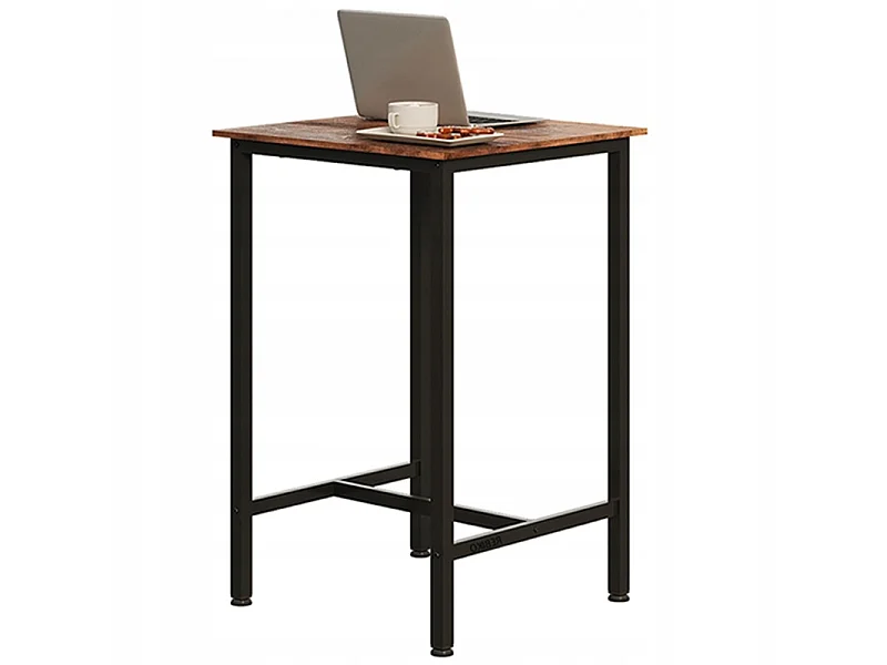 Table de bar carrée pour cuisine, salon ou coin café, style vintage loft, 90 cm