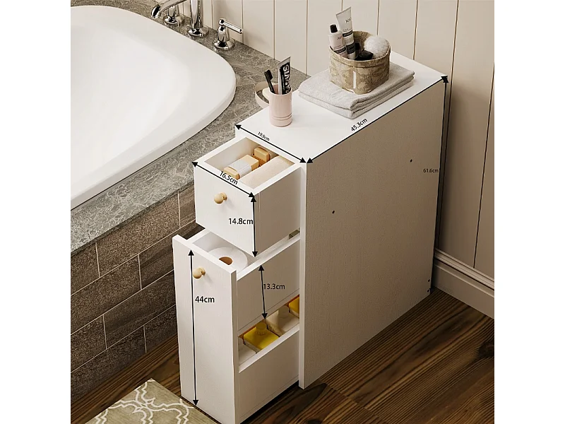 Mesa de cabeceira, mesa de quarto, cómoda com 3 gavetas, preta, estilo loft, moderna, 60 cm