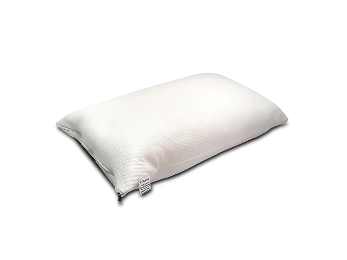 Oreiller rectangulaire en mousse viscoélastique Déhoussable avec Fermeture Éclair,coloris blanc-Largeur 45 x Longueur 70 cm